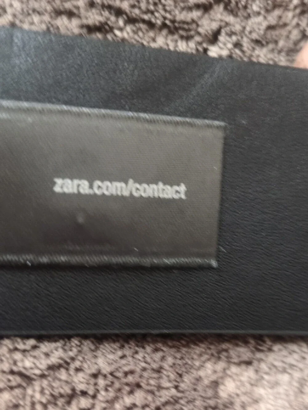 Zara Black Leather Waist Belt with Logo Patch